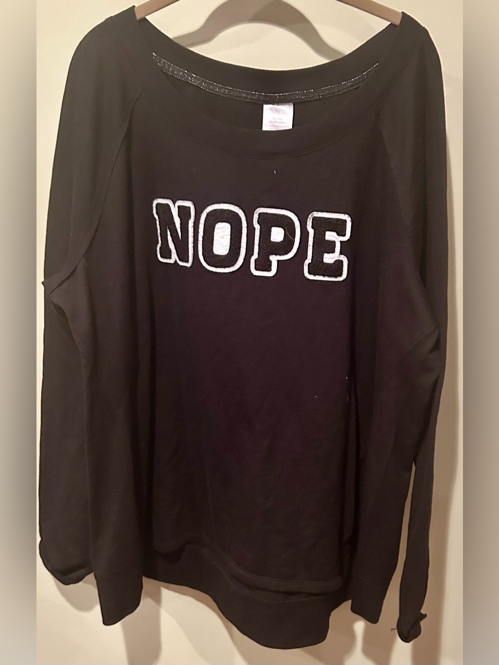 Secret Treasures NOPE Black Sweatshirt, Size 3X